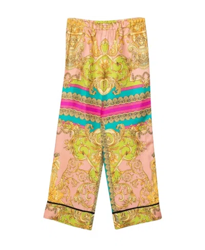 VERSACE VERSACE KIDS ALL-OVER PATTERNED WIDE LEG TROUSERS