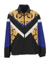Versace Barocco-print Zipped Sweatshirt In Black