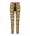 Versace Barocco Print Leggings In Multi