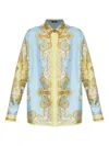 Versace Formal Shirt Silk Twill Print Spring Barocco Foula In Multi