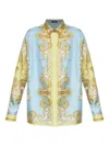 Versace Twill Shirt Shirt And Blouse Multicolor In Blue