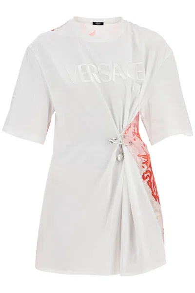 Versace "baroque Sea Safety Pin T In White