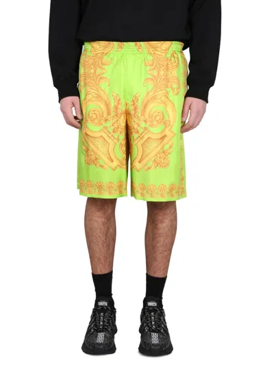 Versace Baroque Shorts 660 In Green