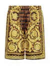 Versace Baroque Pattern-printed Shorts In Yellow