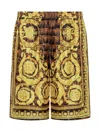Versace Baroque Pattern-printed Shorts In Yellow