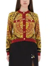 Versace Knitwear With Gold-tone Buttons And Front Pockets In Yellow