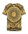 Versace T-shirt Jersey Cotton Bio Stampa Barocco Classic In Multicolor