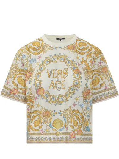 Versace Baroque T-shirt In Yellow