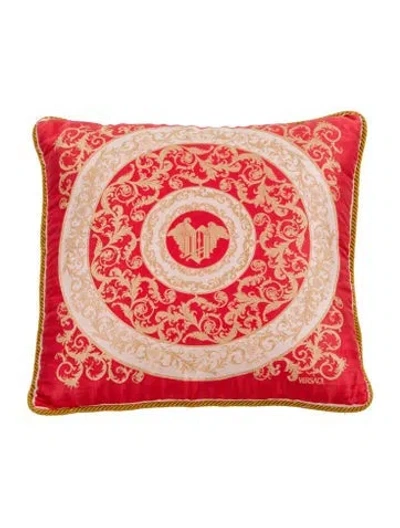 Pre-owned Versace Baroque Throw Pillow In Red