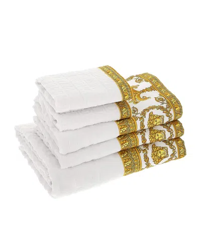 Versace Baroque Towels In White