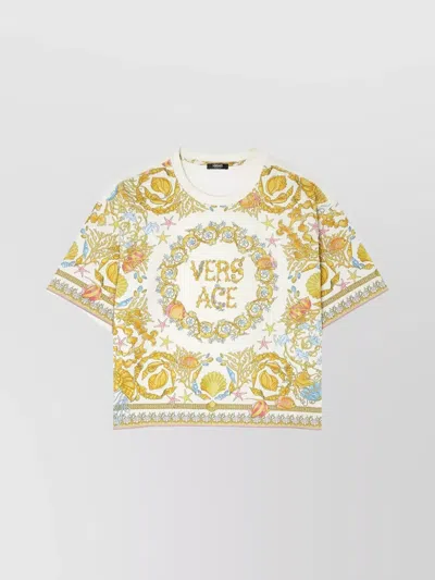 Versace Baroque Underwater Cropped T-shirt