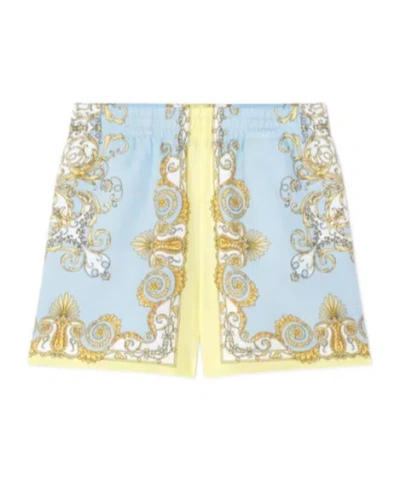 Versace Baroqueprint Shorts In Green