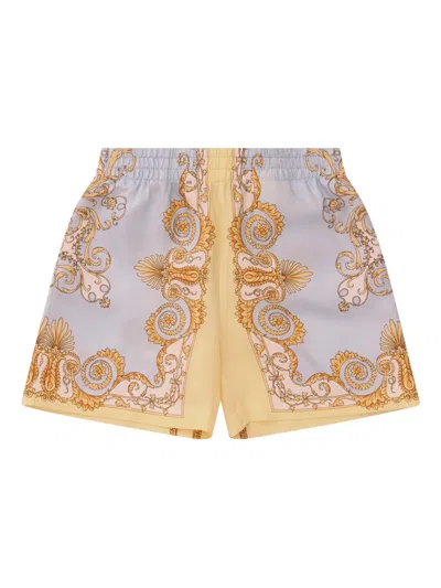 Versace Babies' Baroqueprint Shorts In Multi