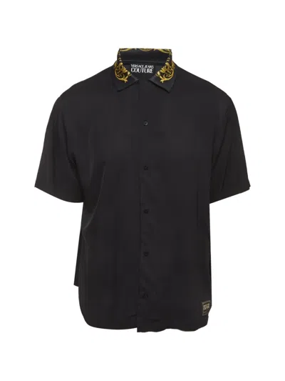 Pre-owned Versace Baroque-print Short-sleeve Shirt In Black
