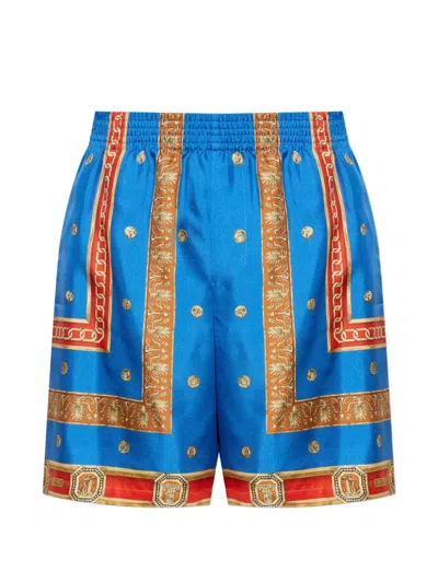 VERSACE BAROQUE-PRINT SILK SHORTS