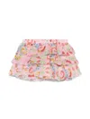 Versace Floral-print Skirt In Pink