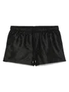 Versace Waistband Elastic Swim Shorts With Button Detail In Black