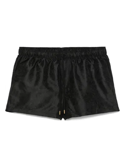 Versace Barroco-jacquard Swim Shorts In Black