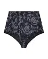 Versace Barroco-print High-waist Briefs In Black