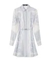 Versace Barroco-print Midi Dress In White