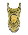 Versace Barocco Classico One Piece Swimsuit In Yellow