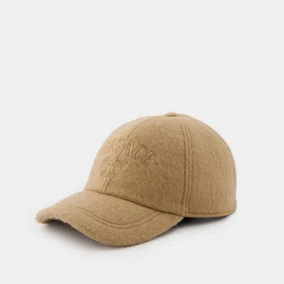 Versace Logo Baseball Cap In Beige