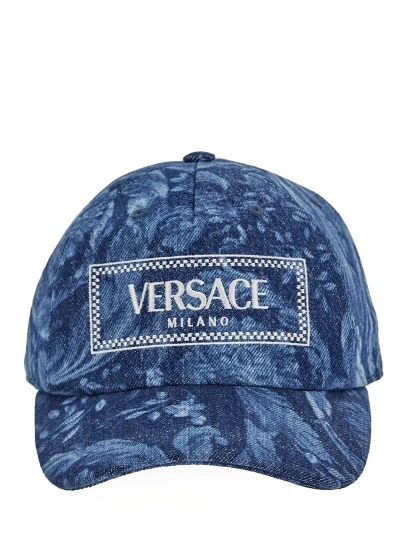 Versace Baseball Hat In Blu