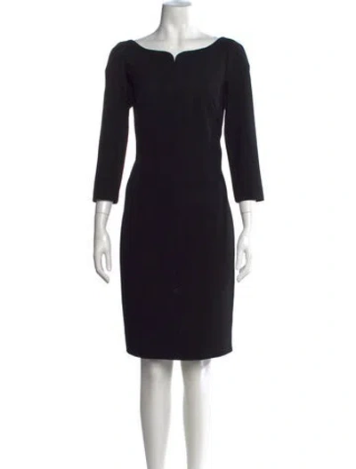 Pre-owned Versace Bateau Neckline Knee-length Dress In Black