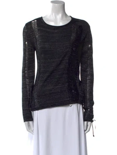 Pre-owned Versace Bateau Neckline Long Sleeve Sweatshirt In Black