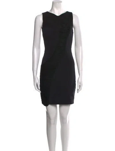 Pre-owned Versace Bateau Neckline Mini Dress In Black