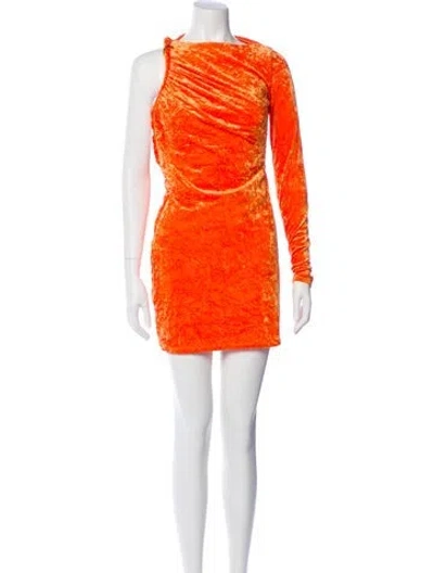 Pre-owned Versace Bateau Neckline Mini Dress W/ Tags In Orange