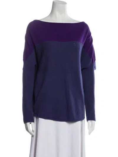 Pre-owned Versace Bateau Neckline Sweater In Purple