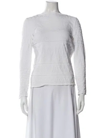 Pre-owned Versace Bateau Neckline Sweater In White