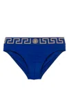 Versace Blue Greca Border Swim Briefs In Blue