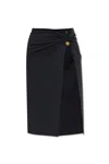 Versace Rolled High-rise Midi Skirt In Black