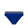 Versace Blue Greca Border Swim Briefs In Multicolor