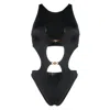 Versace Swim One-piece Lycra Vita Recycled Greek Chain In Black