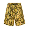 Versace Barocco-printed Swim Shorts In Yellow
