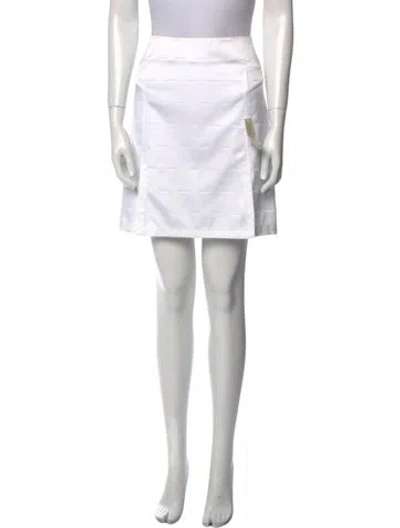 Pre-owned Versace Beaded Accents Mini Skirt In White