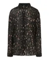 Versace Beaded Embellished Animal Patterned Blouse In Black