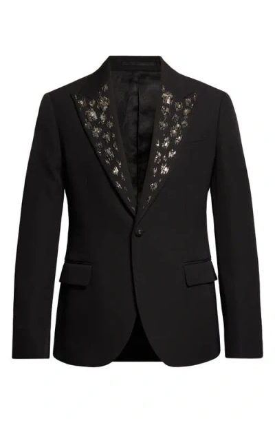 Versace Men's Embellished Wool Evening Jacket In Black