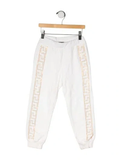 Pre-owned Versace Babies' Beaded Solid Joggers In Neutral
