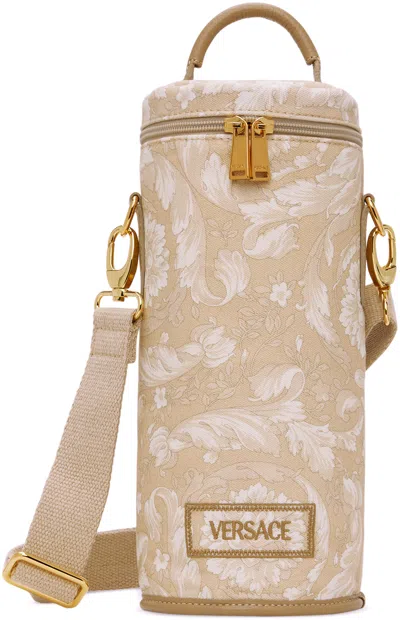 Versace Beige Barocco Wine Cooler Bag In 5k510-beige+bone