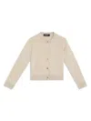 Versace Jacquard-print Cotton-blend Cardigan In Beige
