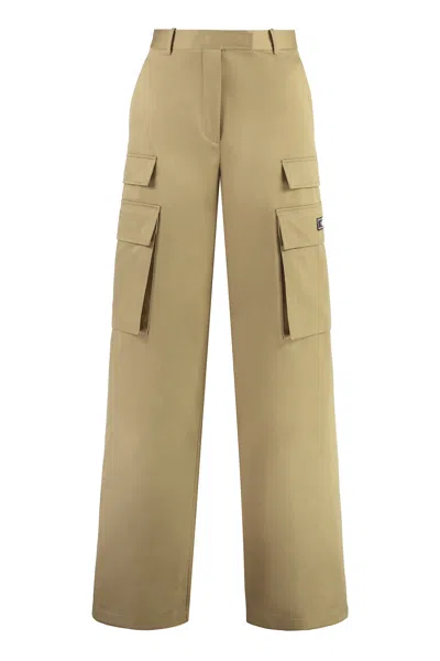 VERSACE BEIGE CARGO TROUSERS WITH EIGHT POCKETS FOR WOMEN