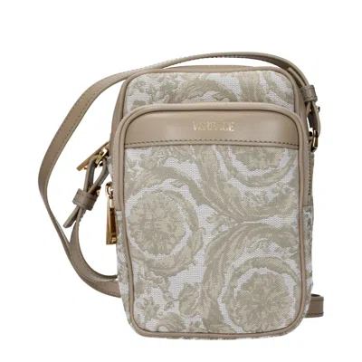 Versace Beige Fabric Crossbody Bag