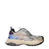 Versace Beige Fabric Sneakers In Multi