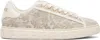 Versace Beige Greca Jacquard Canvas Sneakers In Neutral