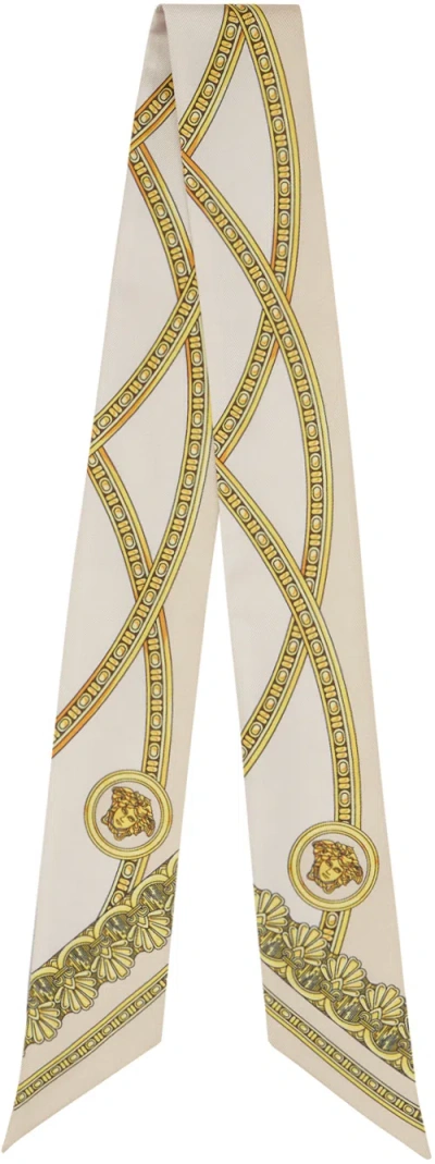 Versace Medusa Printed Scarf In Weiss