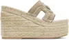 Versace Beige Medusa '95 Platform Espadrille Heeled Sandals